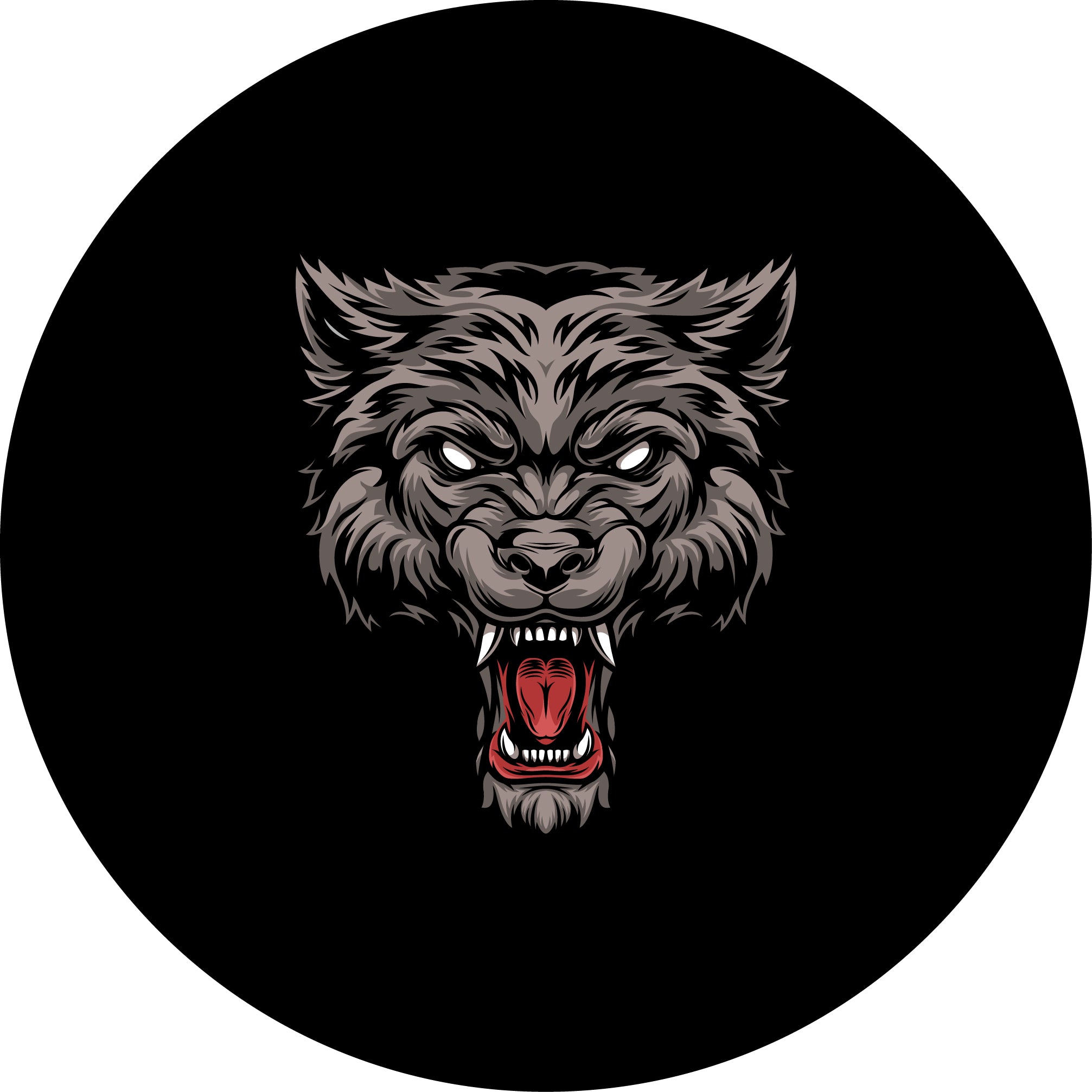 Angry Wolf Designed Spare Wheel Tire Cover